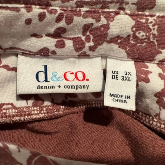 Denim & Co Twofer Heavenly Jersey 2Fer Twofer Top – Women’s 3X – Red Clay Floral - Picture 2 of 3